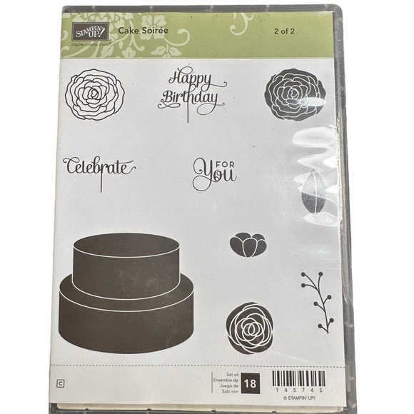 Stampin’ Up! Birthday Card Rubber Stamp set of 18 New in Storage Case - Picture 3 of 4